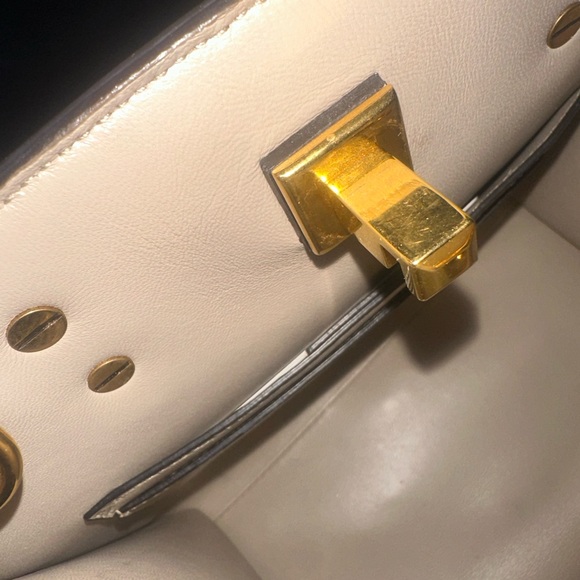 FERRAGAMO Salvatore Studio Box Mini Leather Top Handle Bag in Taupe - Picture 6 of 14